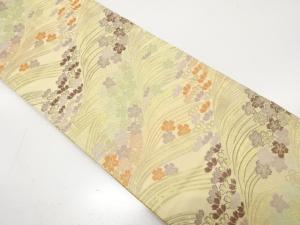 荒波に桜模様織り出し　袋帯